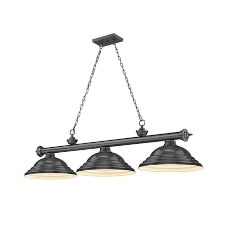 Z-Lite Cordon 3 Light Billiard, Bronze Plate & Bronze Plate 2306-3BP-SBP